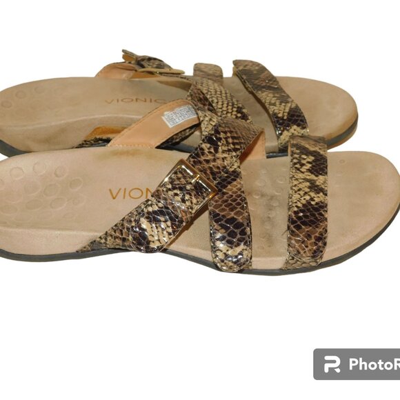 Vionic Snake Print Sandals Size 10 - Picture 4 of 9